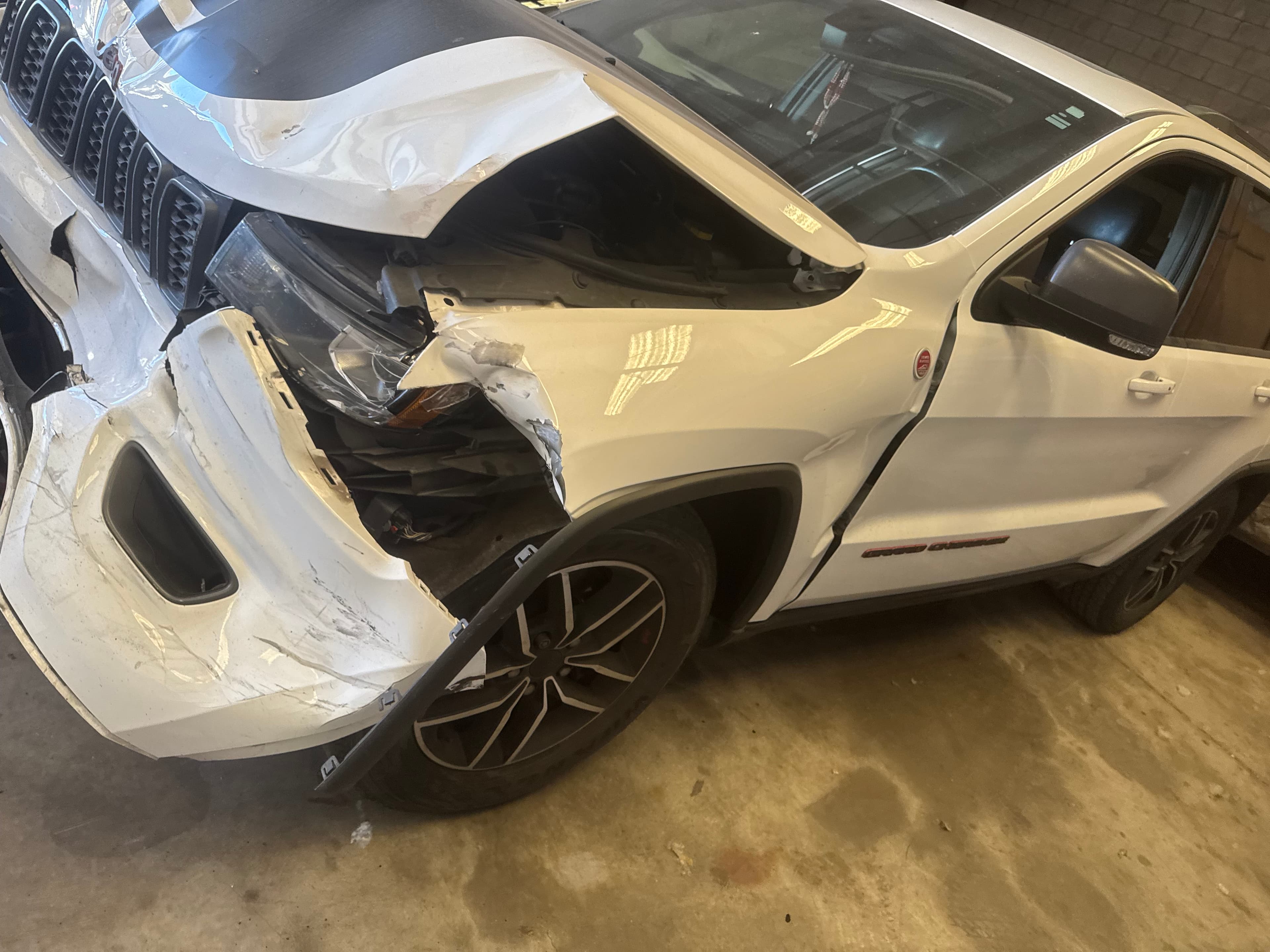 Vehicle with collision damage before repair at 1st Place Auto Collision in Hayward CA