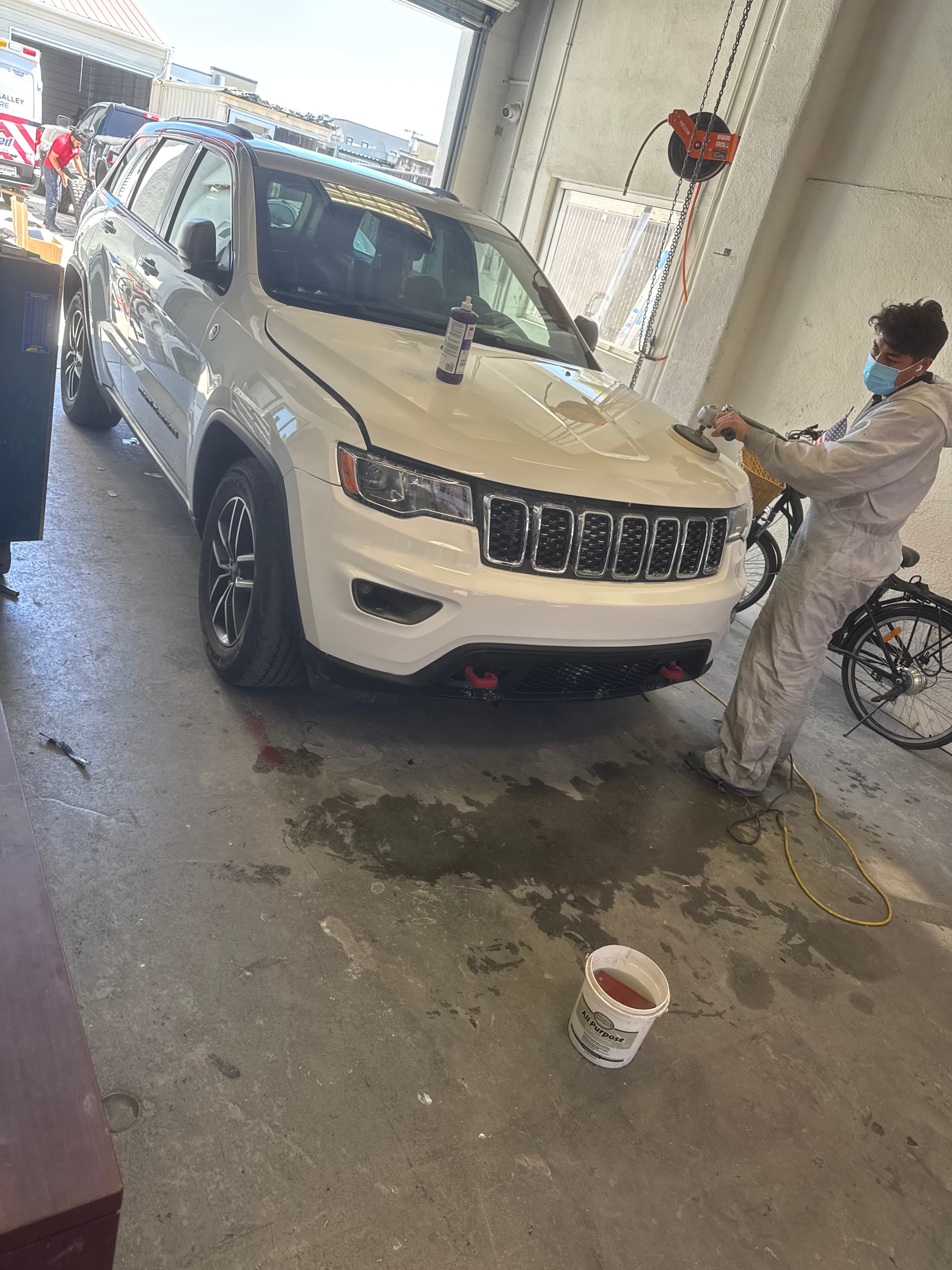 Active paint work at 1st Place Auto Collision Hayward